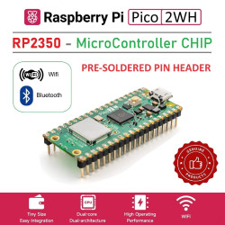 Raspberry Pi Pico 2W-H with RP2350 Chip Built-in WIFI  Bluetooth (Soldered Pin-Header)